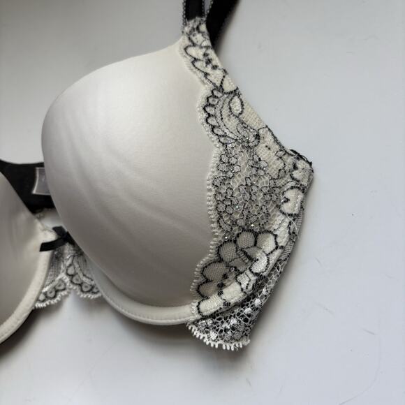 Victoria's Secret 32C Dream Angels Perfect Coverage Bra White Lace Rhinestone - Picture 9 of 9